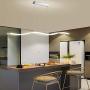 Modern Wave LED Pendant Light Dimmable Fixture, Acrylic LED Pendant Light for Contemporary Living Room Dining Room Kitchen Island Table, Dimmable Remote Control