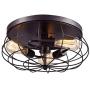 Vintage Metal Cage Flush Mount Ceiling Light - Semi Flush Mount Ceiling Light Fixtures 3-Light E26 Metal Cage for Kitchen Dining Room Living Room