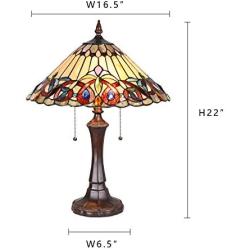 Tiffany Style Table Lamp, Capulina Handcrafted 16.5'' Tiffany Table Lamp, Stained Glass Lamp Accentuate Any Home or Business, Office, Desk, Entry, Living Room with a Classic Feel - Gothic Glass Styles