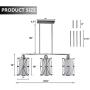 SHENGQINGTOP 33 Inches Modern Kitchen Island Lights with Frosted Glass, 3-Light Dining Room Lighting Fixtures Hanging, New Transitional Multi Pendant Lighting, Brushed Nickel Finish