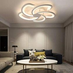 50 X 9 cm 5 Flower-Shaped Chandelier with Remote Control Acrylic LED Light Energy-Saving cChandelier Polished Soft Light High Transmittance Suitable for Living Room and Bedroom 40W (5)