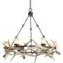 Antler Lodge Black Large Round Chandelier 36 3/4'' Wide Country Cottage Rustic LED Woven Deer Horn 6-Light Fixture for Dining Room House Island Entryway Bedroom Living Room - Franklin Iron Works