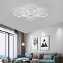Ganeed Modern LED Flush Mount Lighting Fixture,Dimmable 8-Head Close to Ceiling Light Acrylic Chandeliers for Bedroom Living Room Dining Room Kitchen Office(120W/3000-6500K)