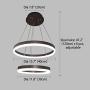 Jaycomey Modern LED Pendant Light,Circular Acrylic Chandelier Adjustable Two Rings Ceiling Pendant Light for Living Room Bedroom Kitchen Resturant,6000K/Cool White,44W