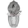 Maxxima LED Outdoor Wall Light, White w/Clear Water Glass, Photocell Sensor, 580 Lumens, 3000K Warm White, Dusk to Dawn Light Sensor