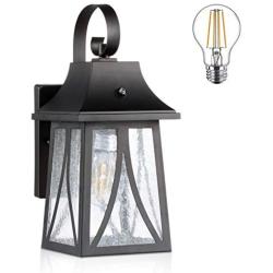 Cloudy Bay 120V Outdoor Wall Lantern with Dusk to Dawn Photocell, Includes LED Filament Bulb,Oil Rubbed Bronze