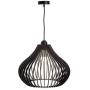 Black Wooden Ceiling Pendant Light. Modern & Contemporary Hanging light fixture with Adjustable Cord for Kitchen, Dining or Living Room, Bedrooms or Office Space Max 60 Watt (NEW VERSION)