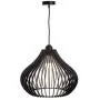 Black Wooden Ceiling Pendant Light. Modern & Contemporary Hanging light fixture with Adjustable Cord for Kitchen, Dining or Living Room, Bedrooms or Office Space Max 60 Watt (NEW VERSION)