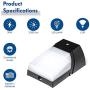 Hyperikon LED Outdoor Wall Light, 30W Frosted, Photocell Dusk to Dawn Mount Sconce, Exterior Security Lighting