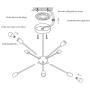 XIPUDA 8-Light Sputnik Chandelier Lighting Modern Sputnik Light Fixture Oil Black Mid Century Ceiling Chandeliers Industrial Sputnik Light for Bedroon Dinning Room and Office