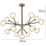 Modern Sputnik Chandelier,16 Light Mid Century Bubble Ball Glass Pendant Light G9 Molecular Ceiling Light for Bedroom Living Room Dining Room