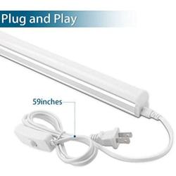 Barrina LED T5 Integrated Single Fixture, 4FT, 2200lm, 6500K (Super Bright White), 20W, Utility Shop Light, Ceiling and Under Cabinet Light, Grow Light with Built-in ON/Off Switch