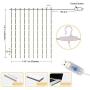 Curtain Lights, 8 Modes Fairy Lights String with Remote Controller, IP64 Waterproof, USB Plug in Twinkle Lights for Weddings, Parties, Backdrop, Wall Decorations, 300 Led（9.8x9.8Ft, Warm White）