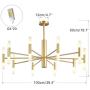 BOKT Post Modern Lighting 20-Light Living Room Chandelier Lighting Island Frosted Glass Lampshade G4 Lamp Socket led Lights Fixture Flush Mount (Gold, Large)