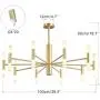 BOKT Post Modern Lighting 20-Light Living Room Chandelier Lighting Island Frosted Glass Lampshade G4 Lamp Socket led Lights Fixture Flush Mount (Gold, Large)