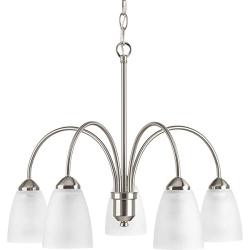 Progress Lighting P4735-09 Transitional Five Light Chandelier from Gather Collection in Pwt, Nckl, B/S, Slvr. Finish, Brushed Nickel