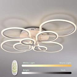 Asobp Ring Flush Mount Ceiling Light Fixture with Acrylic Shade for Hallway LED Flush Mount Dimmable With Remote Control Round Lighting Entryway Passway Dining Room Bedroom Balcony Living Room 8-Light