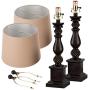 Oneach Table Lamp Set of 2 for Bedroom Rustic Bedside Table Desk Lamps for Living Room Study Office 24'' Minimalist Lamps Set Bronze