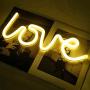 NiniTe LIGHTS Love Neon Light, Cute Neon Love Sign, Battery or USB Powered Night Light as Wall Decor for Kids Room, Bedroom, Festival, Party (Yellow)