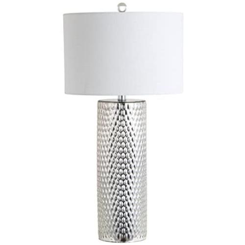 JONATHAN Y JYL1013A Isabella 30'' Glass LED Table Lamp Contemporary,Transitional,Modern,Glam for Bedroom, Living Room, Office, College Dorm, Coffee Table, Bookcase, Silver