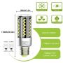 E26 LED Bulbs, 15W E26/E27 Corn LED Light Bulbs, 120W Equivalent LED Corn Light 1600lm, Daylight White 6000K, Non-Dimmable, for Kitchens, Dining Rooms or Indoor Lamp and Many Area, Pack of 2