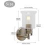 VINLUZ Modern Wall Sconces Lighting Brushed Nickel Finished 1-Lights with Cleae Glass Shade Bathroom Vintage Wall Light Fixtures Vanity, Indoor Porch Lights Hallway Bedroom Dining Room