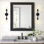Passica Decor Set of 2 pcs Simple Stylish 2 Light Matte Black Vanity Light Vertical or Horizontal Wall Mounting Double Sconce for Bedroom Living Room Stairs Hallway