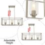 3 Light VINLUZ Modern Pendant Lighting for Kitchen Island,Industrial Dinging Room Chandelier Light Fixture Hanging with Brushed Nickel Finish with Clear Glass