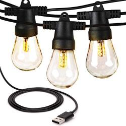 Brightech Ambience Pro - USB Battery Powered, Waterproof String Lights for Camping & Tents - Add Warm Ambience to Your Camp Site - Lightweight & Bright Enough to Cook - Shatterproof Bulbs