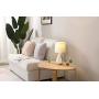SOTTAE Modern Small White and Gold Ceramic Table Lamp, Irregular Geometric Desk Lamp with White Fabric Shade, Beside Nightstand Lamp for Living Room Bedroom