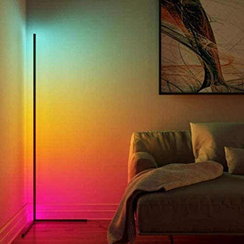 LED Corner Light Light Column Floor Lamp Stand Light Colourful Ambient Light Bedroom Reading Lamps,White