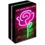 Isaac Jacobs 15'' x 9'' inch LED Neon Pink Rose Flower with Green Stem Wall Sign For Cool Light, Wall Art, Bedroom Decorations, Home Accessories, Party, and Holiday Decor: Powered by USB Wire (ROSE)