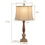 Maxax Table Lamp Set of 2 Poly Beside Nightstand Lamps with Oatmeal Fabric Shade for Living Room and Bedroom