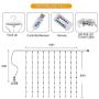 TEPENAR LED Curtain Lights with Hooks: 300 LED Curtain Fairy Lights 9.8 x 9.8ft 8 Light Modes USB Powered Remote Control Curtain String Lights for Bedroom Party Wedding Christmas Decorations