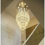 High Ceiling Chandelier Crystals Modern Raindrop Chandeliers Luxury Large Staircase Lighting Foyer Flush Mount Ceiling Light Fixture for Living Room Hotel Hallway