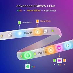 Smart LED Strip Lights, Govee RGBWW WiFi Light Strip Works with Alexa Google Home, 16 Million Colors, Warm White and Cool White, Wake-Up Lighting App Control for Bedroom, Living Room, Kitchen, 6.56FT