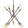 SEOL-Light Sputnik 10 Lights Vintage Chandelier Hanging Ceiling Large Bright Pendant Light Fixtures Black/Gold Brushed for Dining Room,Foyer,Entryway;600W