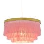 Nordic Decorative Pendant Light Warm Romantic LED Tassel Ceiling Chandeliers Gray/Blue/Pink/White Creative Restaurant Bedroom Dining Room Ceiling Hanging Lamp ( Color : Pink )