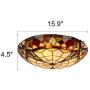 Artzone 16'' 3-Lights Tiffany Flush Mount Light, Tiffany Lamps, Large Tiffany Ceiling Lights, Tiffany Stained Glass Ceiling Light, Tiffany Ceiling Mount Light, Stained Glass Lamps, Lamp Stained Glass