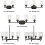 VINLUZ 6 Light Farmhouse Chandelier Classic Pendant Lighting Oil-Rubbed Bronze Industrial Ceiling Lighting Fixture with Clear Glass Shades for Dining Room Kitchen Livingroom