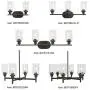 VINLUZ 6 Light Farmhouse Chandelier Classic Pendant Lighting Oil-Rubbed Bronze Industrial Ceiling Lighting Fixture with Clear Glass Shades for Dining Room Kitchen Livingroom