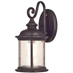 Westinghouse Lighting 6230600 New Haven One-Light Exterior Wall Lantern on Steel with Clear Seeded Glass, Oil Rubbed Bronze Finish