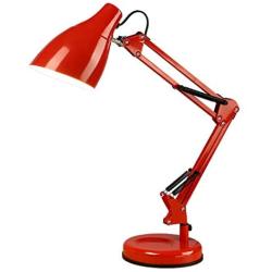 Book Lights Swing Arm LED Desk Lamp Iron Art Table Lamp Adjustable Reading Lights for Living Room Bedroom Study Office Bedside Nightstand Lamp Reading Light (Color : Red)