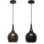 MOTINI Mini Pendant Light 1 Light Adjustable Hanging Height Light Fixture with Carving Shade Metal Modern Pendant Light for Kitchen Island Dining Room Bedroom, Living Room, Black