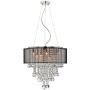 Bretton Brushed Nickel Chandelier 22'' Wide Modern Clear Glass Crystal Black Sheer Shade 12-Light Fixture for Dining Room House Foyer Kitchen Island Entryway Bedroom Living Room - Possini Euro Design