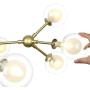 Derksic 12 Lights DNA Chandelier Modern Chandelier with Globe Glass Shade Gold Sputnik Chandelier LED Lighting with 12 G9 Bulbs Included for Dining Room Living Room Kitchen Foyer