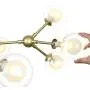 Derksic 12 Lights DNA Chandelier Modern Chandelier with Globe Glass Shade Gold Sputnik Chandelier LED Lighting with 12 G9 Bulbs Included for Dining Room Living Room Kitchen Foyer