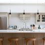 Lumxa LED Mini-Pendant Light - Modern Matte Black Hanging Mini-Pendant Light Fixture with Matte Black and Bubble Glass Led Pendant Lighting Kit for Kitchen and Dining Room(No Bulb Required)