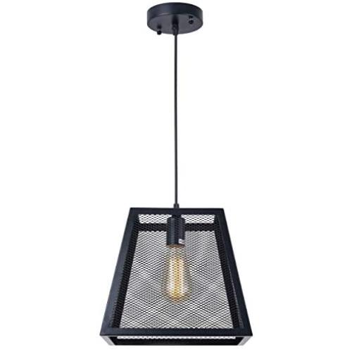 Diborui 1-Light Industrial Kitchen Island Lighting with E26 Sockets, Rectangular Vintage Pendant Light, Farmhouse Hanging Ceiling Light Fixture Metal Retro Chandeliers for Restaurant