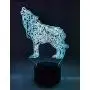 3D Illusion Lamp LED Night Light for Living Bed Room Decoration Desk Table Lamp Light for Party Supplies Birthday Gift 16 Changing Colors with Remote Control USB Power (Wolf)